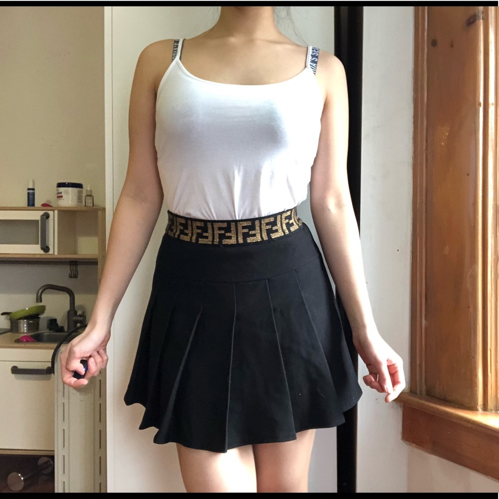 Skater skirt with band at waist